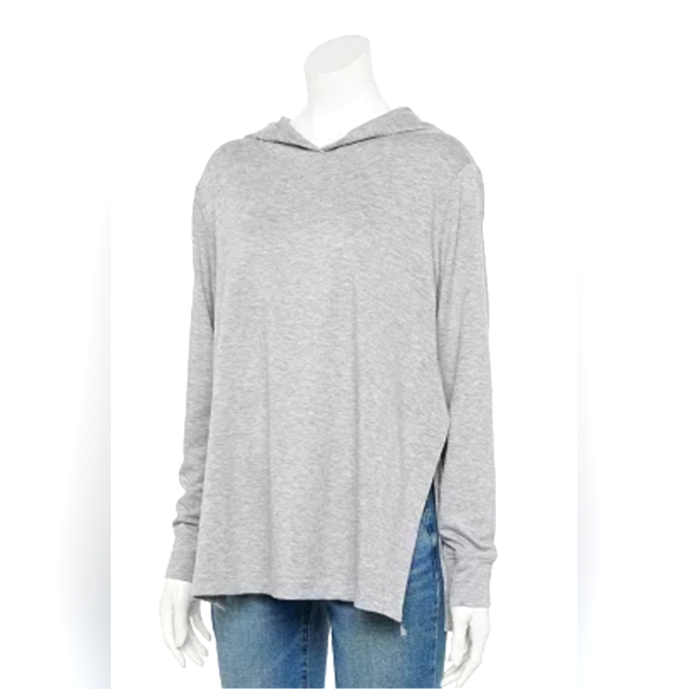 MATERNITY, A:GLOW, Supersoft Side-Slit Nursing Hoodie, Size Large.